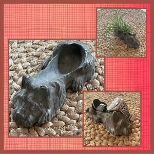 Vintage Figural Dog Gray Metal Pipe Holder - Scottish Terrier Scottie Dog